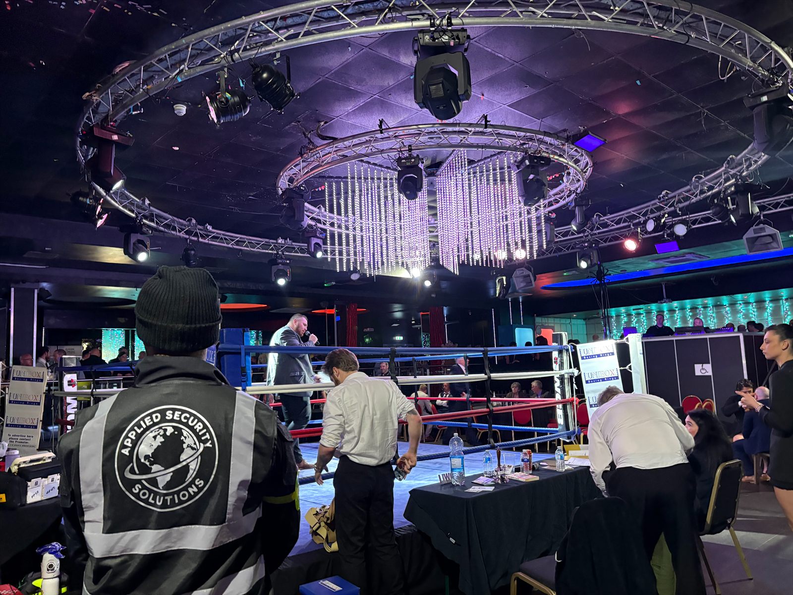 Applied Security Solutions officer overseeing a venue